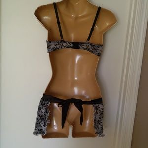 Unbranded Intimates Sleepwear Black White Floral Sexy Babydoll Lingerie Poshmark